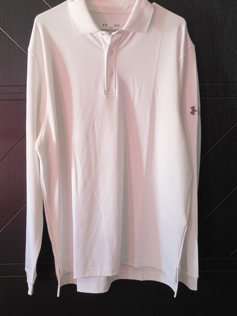 #32 Under Armour NWT White Long Sleeve Performance Polo Men’s Large